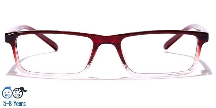  Glossy Multicolor Full Frame Rectangle Eyeglasses for Kids