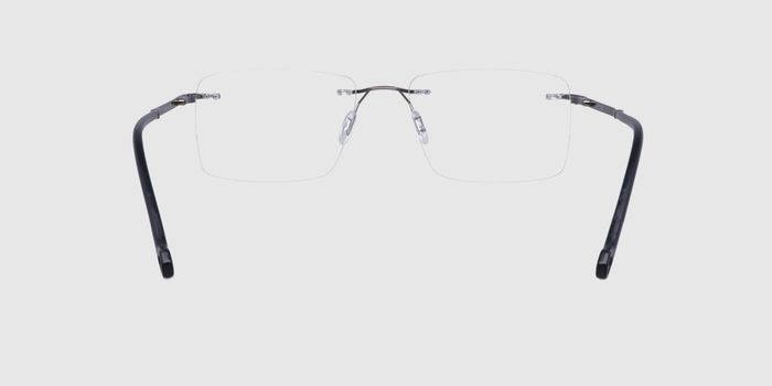  Gun Rimless Rectangle Eyeglasses for Men and Women