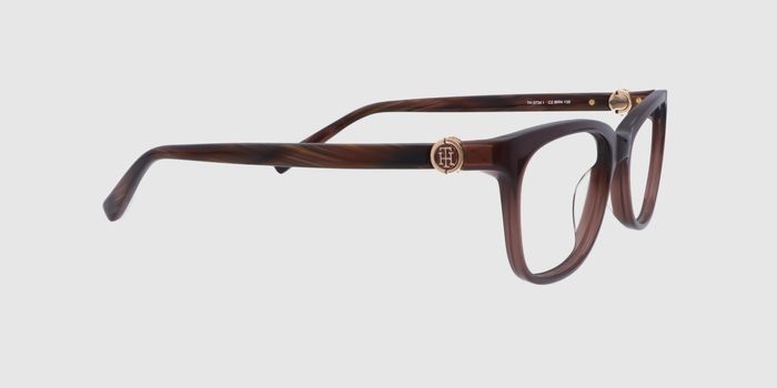  Brown transparent Full frame Oval Eyeglasses for Women