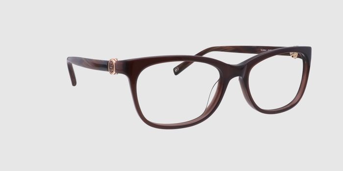  Brown transparent Full frame Oval Eyeglasses for Women