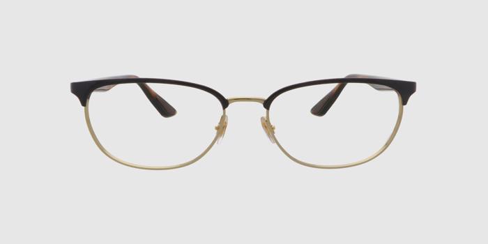  Chocolate brown Full frame Oval Eyeglasses for Men