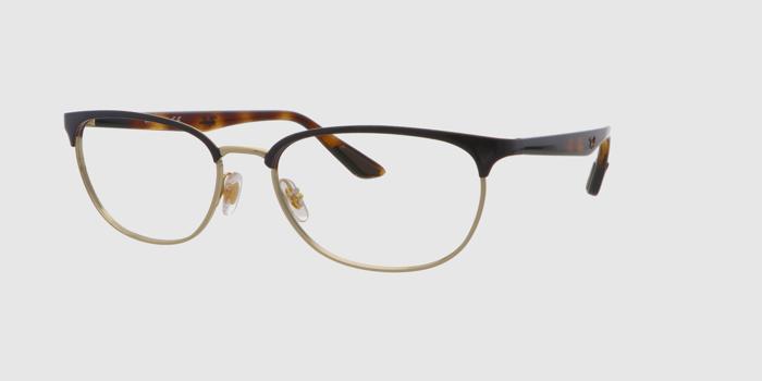  Chocolate brown Full frame Oval Eyeglasses for Men