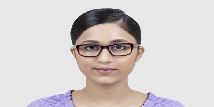  Dark brown Full frame Rectangle Eyeglasses for Men and Women