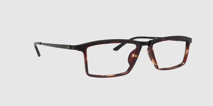 Dark brown Full frame Rectangle Eyeglasses for Men