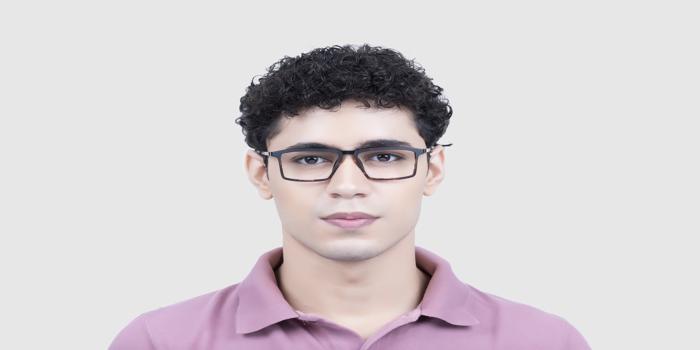  Dark brown Full frame Rectangle Eyeglasses for Men
