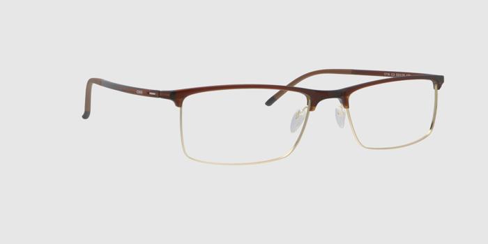  Dark brown Full frame Rectangle Eyeglasses for Men