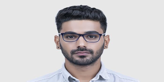  Navy blue Full frame Rectangle Eyeglasses for Men