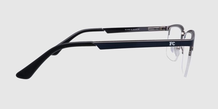  Navy blue Half rim Rectangle Eyeglasses for Men