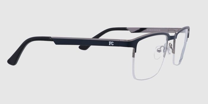  Navy blue Half rim Rectangle Eyeglasses for Men