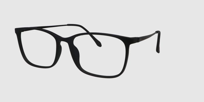  Matt black Full frame Rectangle Eyeglasses for Men and Women