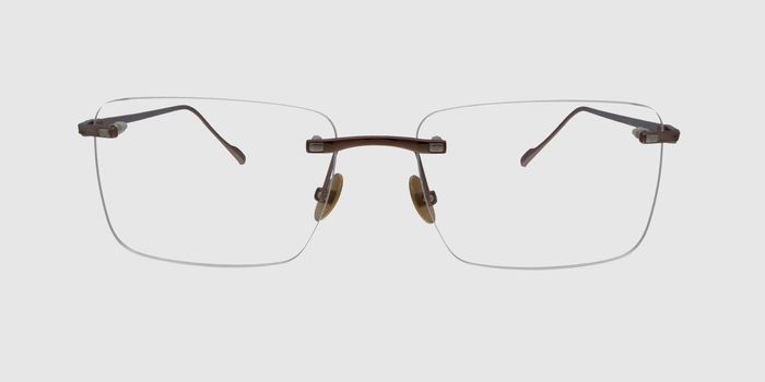  Copper Rimless Rectangle Eyeglasses for Men and Women