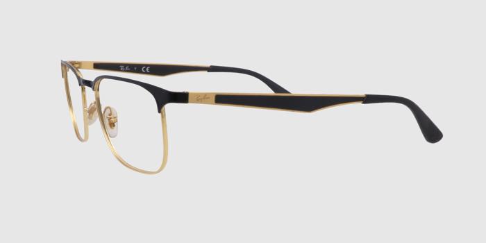  Black and gold Full frame Rectangle Eyeglasses for Men and Women