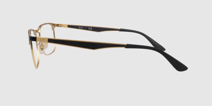  Black and gold Full frame Rectangle Eyeglasses for Men and Women