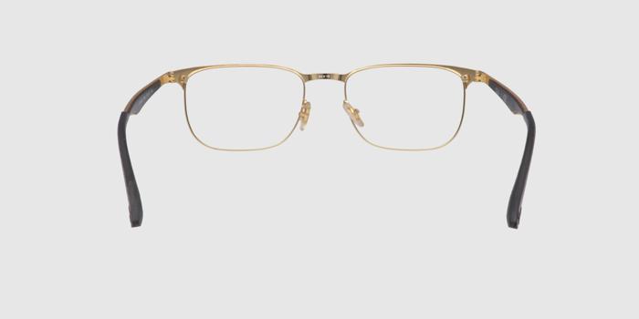  Black and gold Full frame Rectangle Eyeglasses for Men and Women