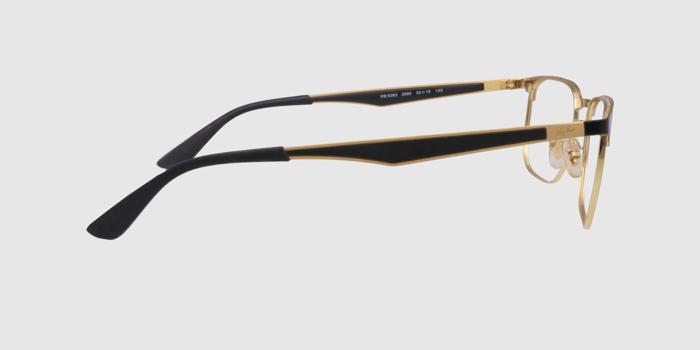  Black and gold Full frame Rectangle Eyeglasses for Men and Women