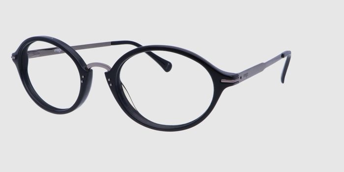  Black  silver Full frame Oval Eyeglasses for Men and Women