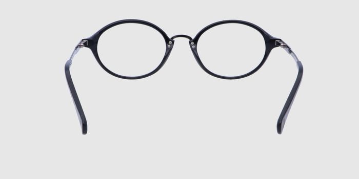  Black  silver Full frame Oval Eyeglasses for Men and Women