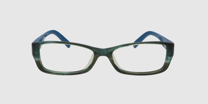  Teal green transparent Full frame Rectangle Eyeglasses for Women