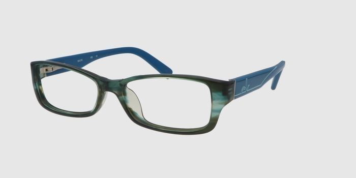  Teal green transparent Full frame Rectangle Eyeglasses for Women