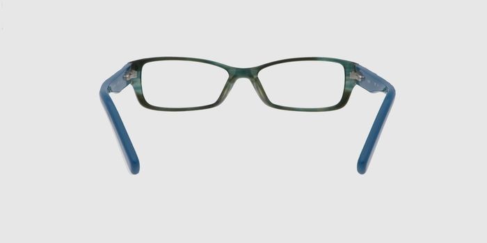  Teal green transparent Full frame Rectangle Eyeglasses for Women