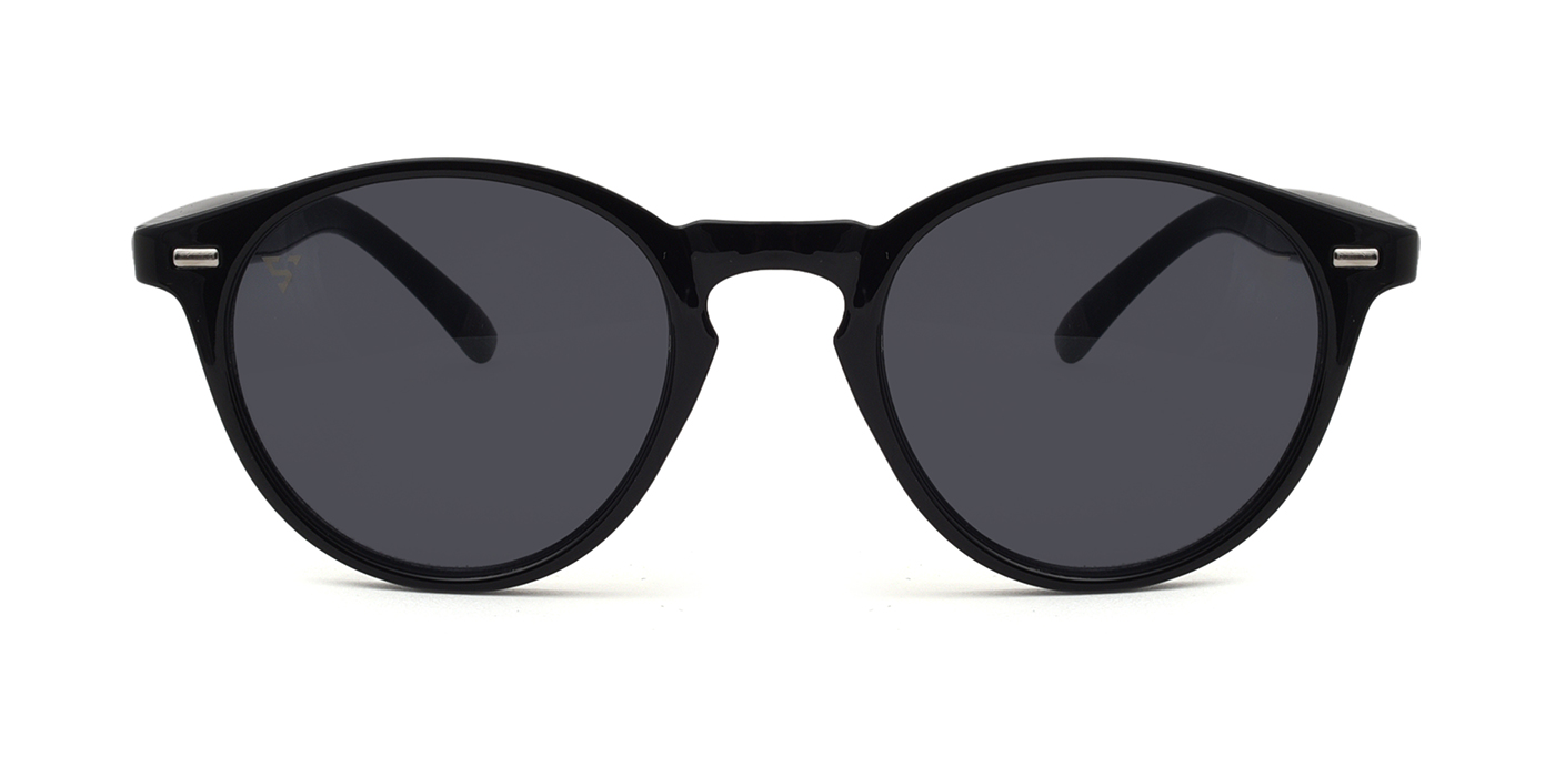 Black tinted shop round sunglasses