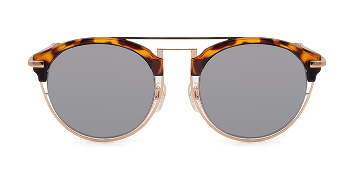 TITAN Silver Mirror Clubmaster Sunglasses for Women