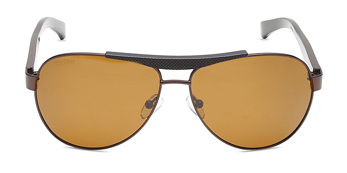 TITAN Brown Tinted Square Sunglasses for Men