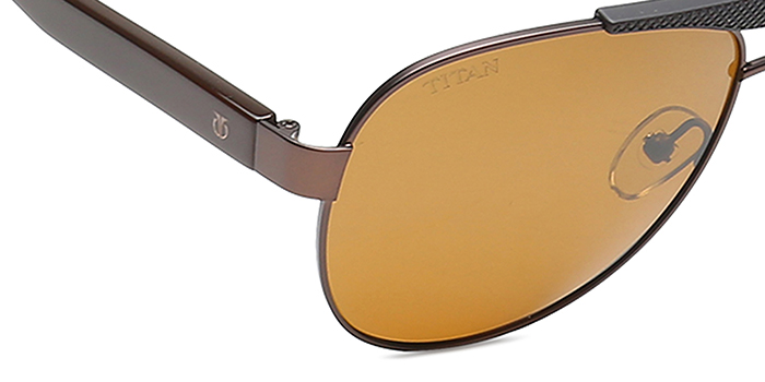 TITAN Brown Tinted Square Sunglasses for Men