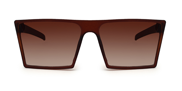  Brown Tinted Square Sunglasses for Men and Women