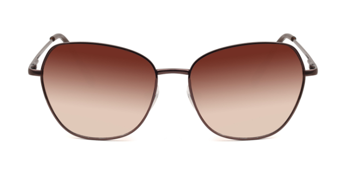  Brown Tinted Hexagon Sunglasses for Men and Women