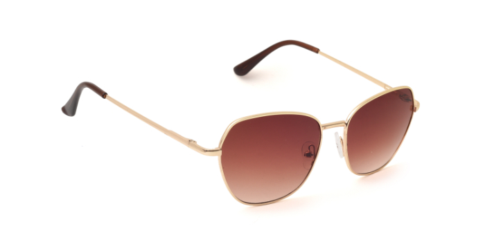  Brown Tinted Hexagon Sunglasses for Men and Women