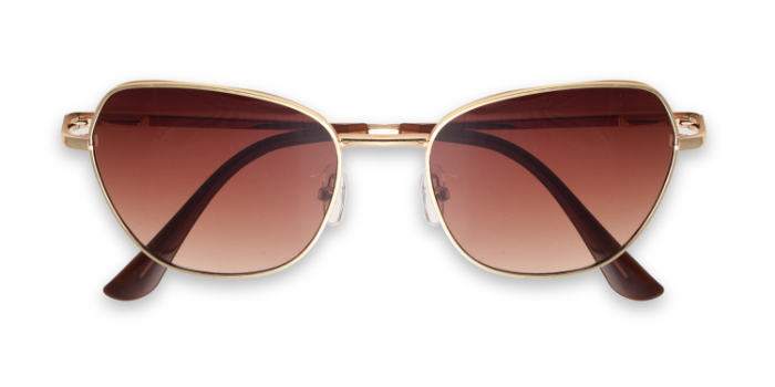  Brown Tinted Hexagon Sunglasses for Men and Women