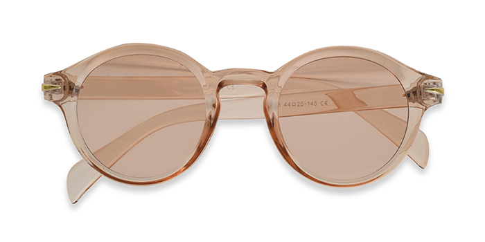  Brown Tinted Round Sunglasses for Men and Women