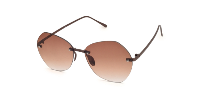  Brown Tinted Octagon Sunglases for Women