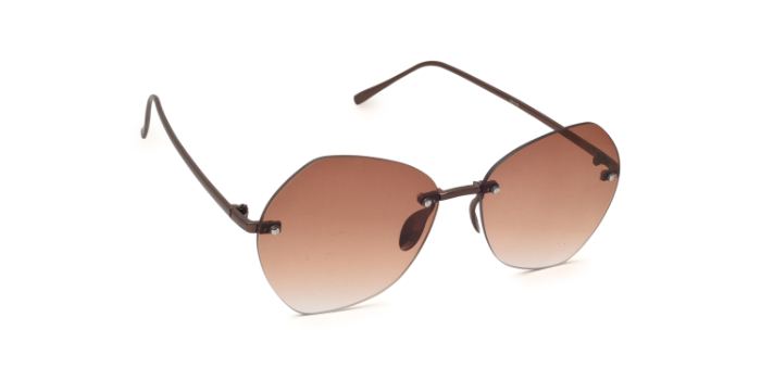  Brown Tinted Octagon Sunglases for Women