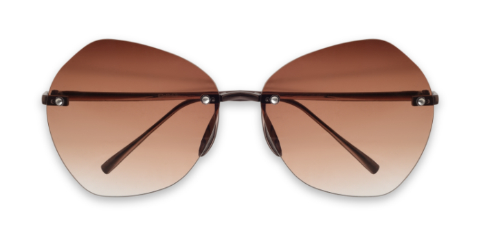  Brown Tinted Octagon Sunglases for Women