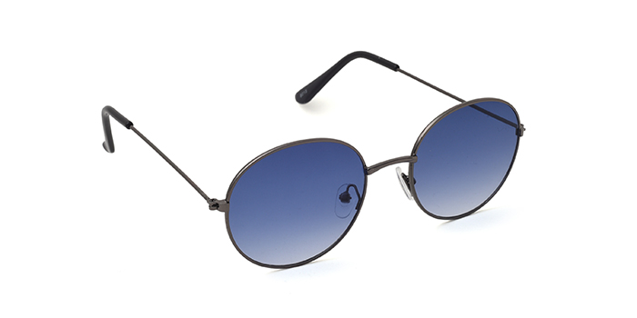  Blue Tinted Round Sunglasses for Men