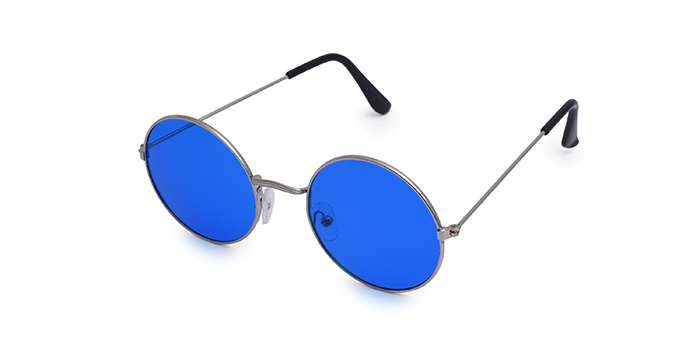  Blue Tinted Round Sunglasses for Men and Women