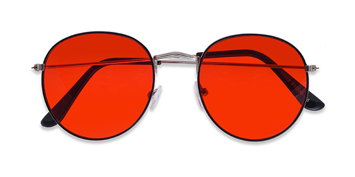  Red Tinted Round Sunglasses for Men and Women