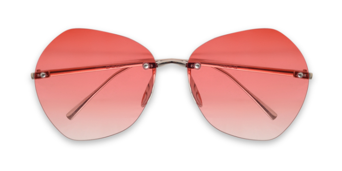  Pink Tinted Octagon Sunglases for Women