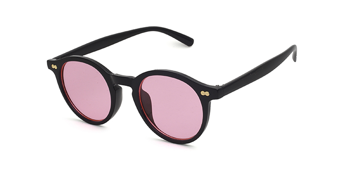  Pink Tinted Round Sunglasses for Men