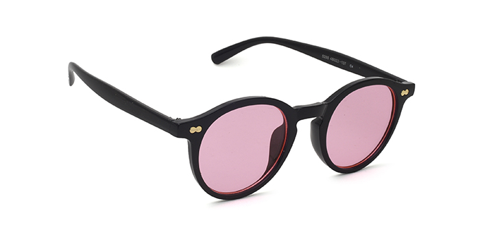  Pink Tinted Round Sunglasses for Men