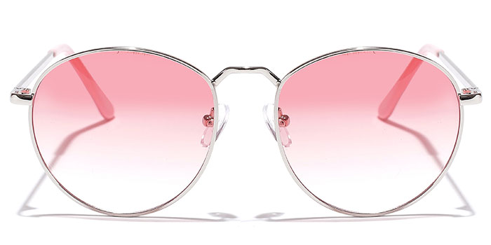  Pink Tinted Round Sunglasses for Men