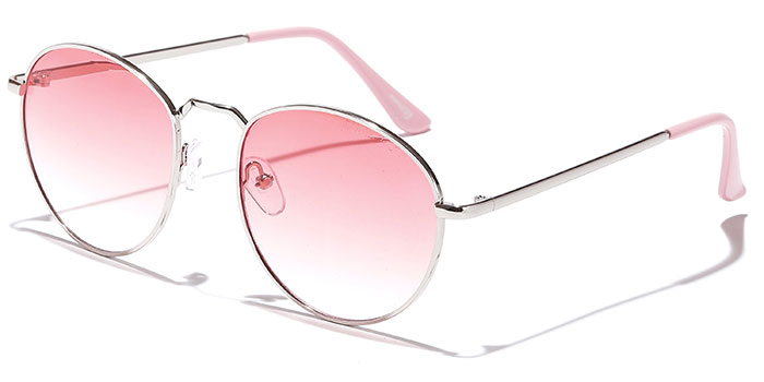  Pink Tinted Round Sunglasses for Men