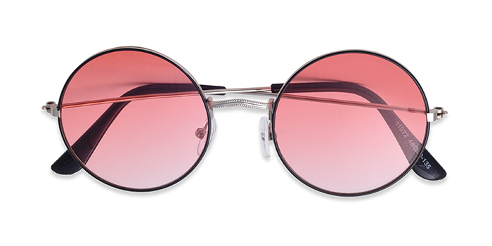  Pink Tinted Round Sunglasses for Men and Women