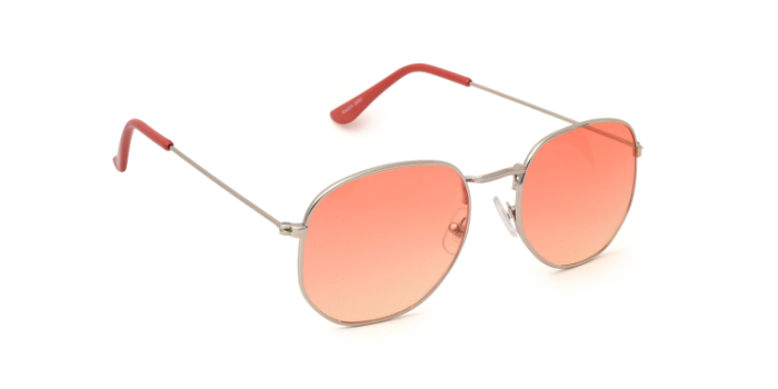  Orange Tinted Hexagon Sunglasses for Men and Women