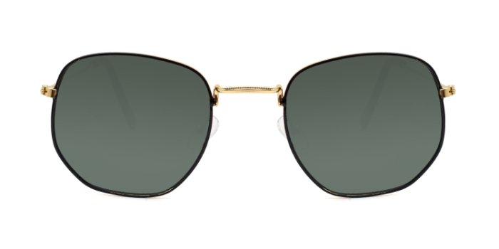  Green Tinted Hexagon Sunglasses for Men and Women