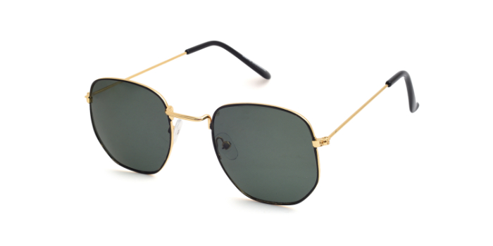  Green Tinted Hexagon Sunglasses for Men and Women